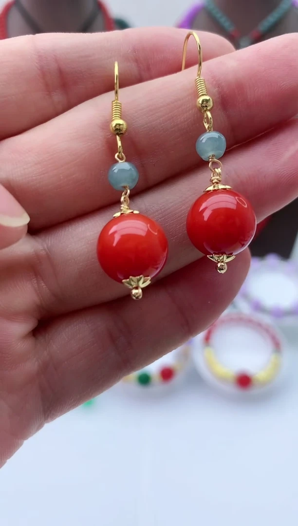 【闪购商品】翡翠耳饰14K金镶嵌R86耳坠