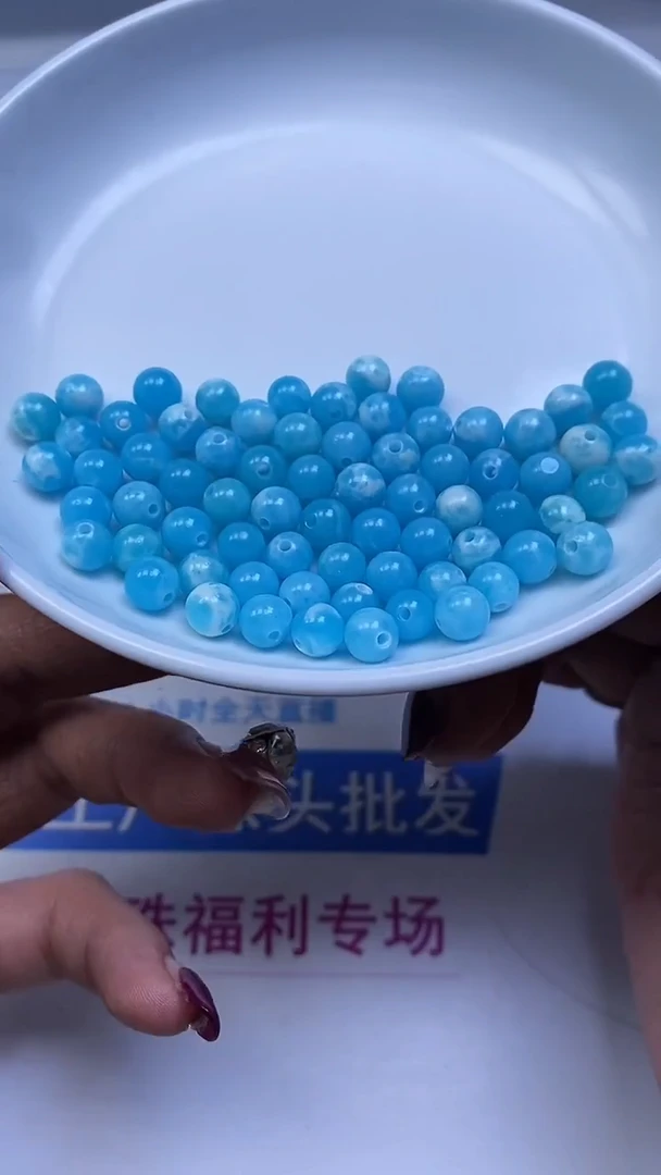 未镶嵌散珠玛瑙/玉髓C751 海 纹 石6mm30个6元