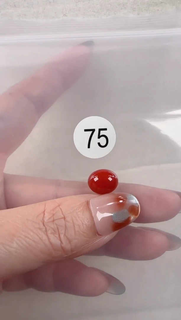 未镶嵌南红玛瑙珠宝半成品韩*韩原矿无优化无胶裂牛血戒面