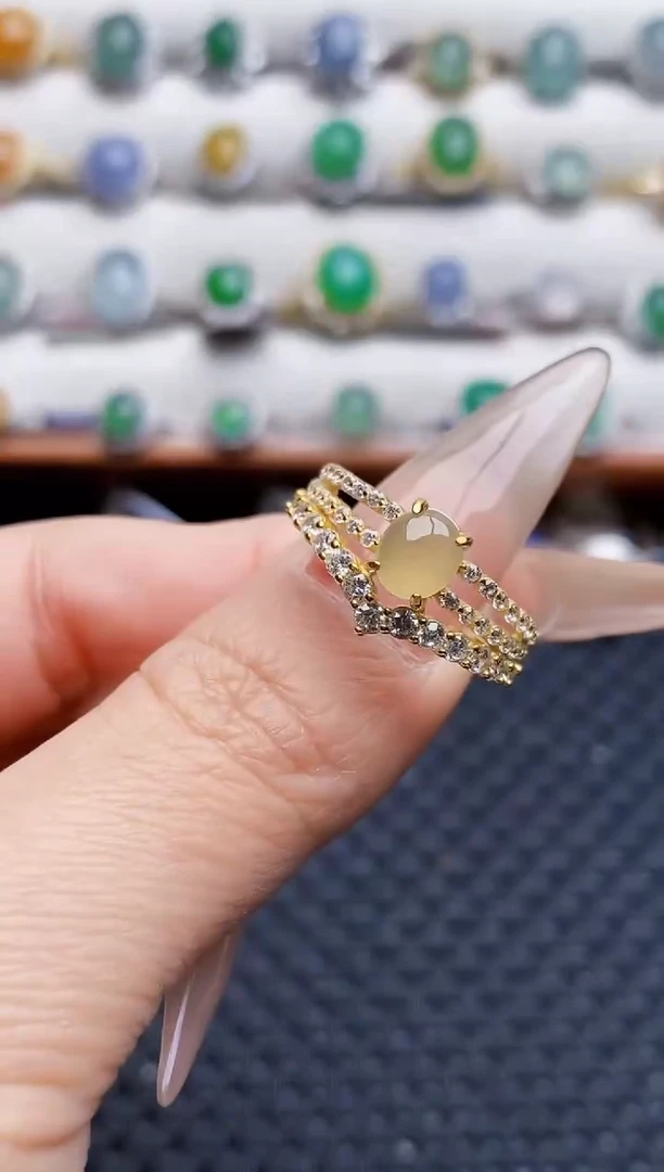 银S925镶嵌戒指翡翠3234