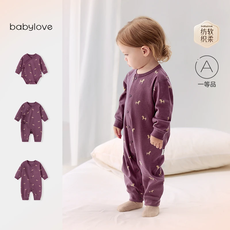 babylove【纺软织柔】男女宝宝连体衣婴儿纯棉哈衣爬服春秋季衣服