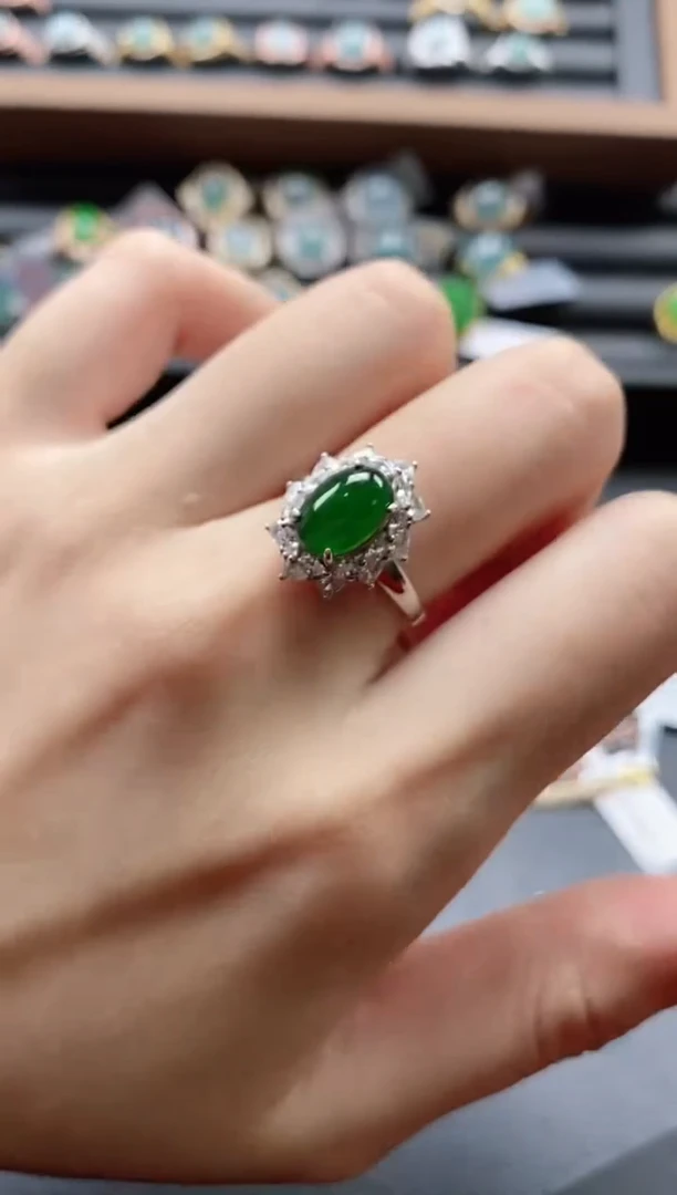 【闪购商品】翡翠戒指银S925镶嵌51151