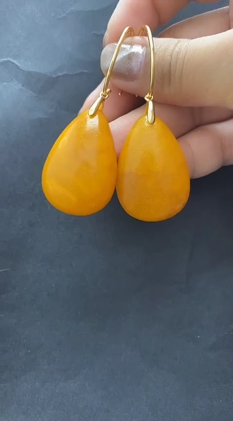 未镶嵌琥珀裸石耳坠