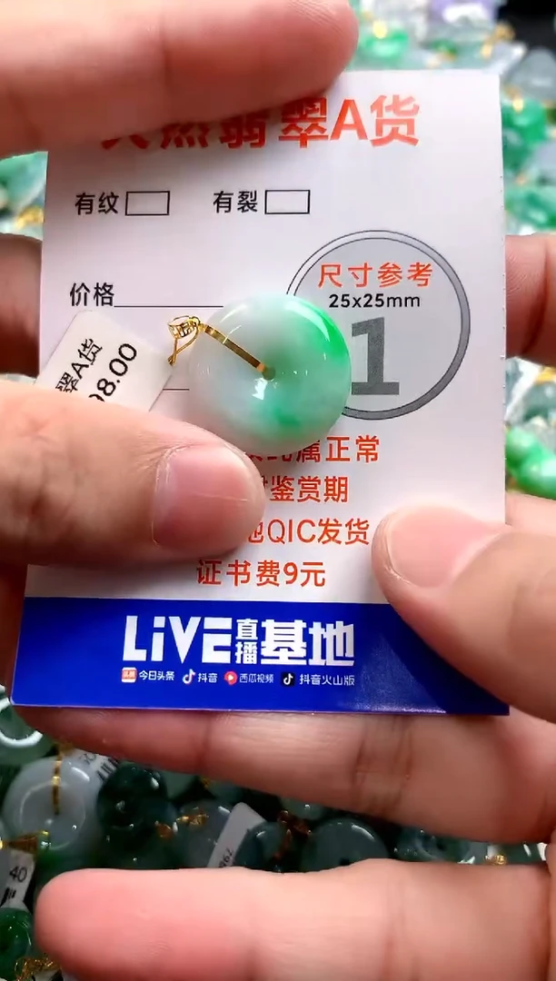 颈饰18K金镶嵌翡翠0885528993