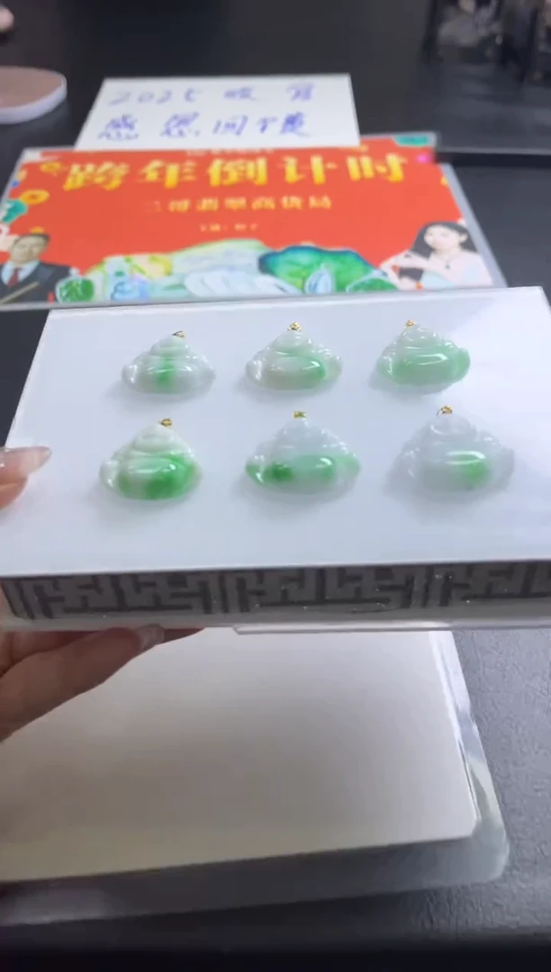 颈饰18K金镶嵌翡翠T205/多样性发一件/配绳子