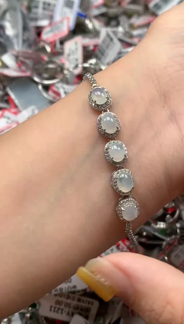 银S925镶嵌戒指翡翠天然A货缅甸翡翠