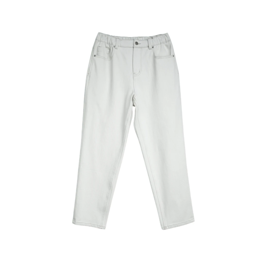 “抓绒磨毛”大码莱赛尔天丝四面弹抓毛百搭松紧腰小脚牛仔裤8837