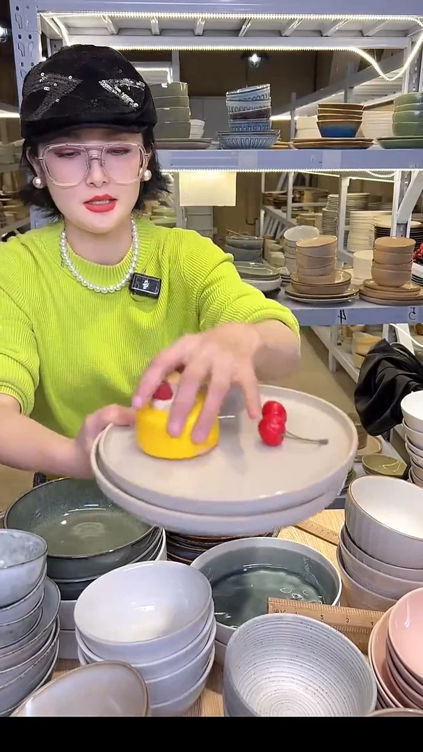 瓷181外贸尾货高温釉下彩陶瓷餐具默认微瑕