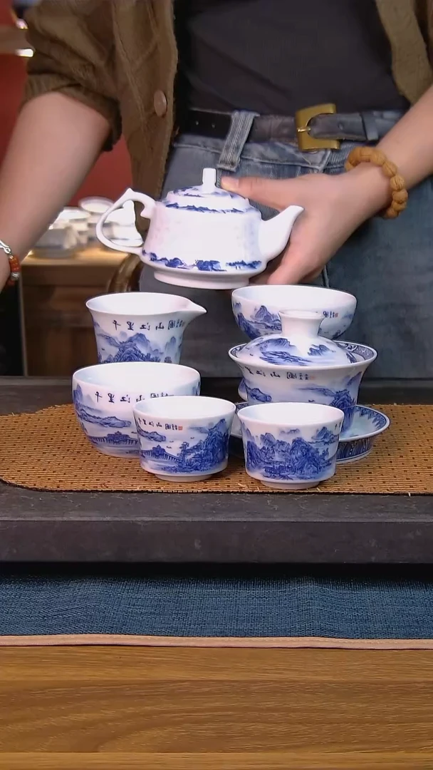 递*简装家用款件套 白瓷陶瓷茶具
