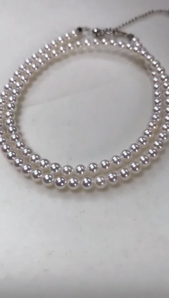 【闪购商品】淡水珍珠项链银S925镶嵌4-5极光淡水