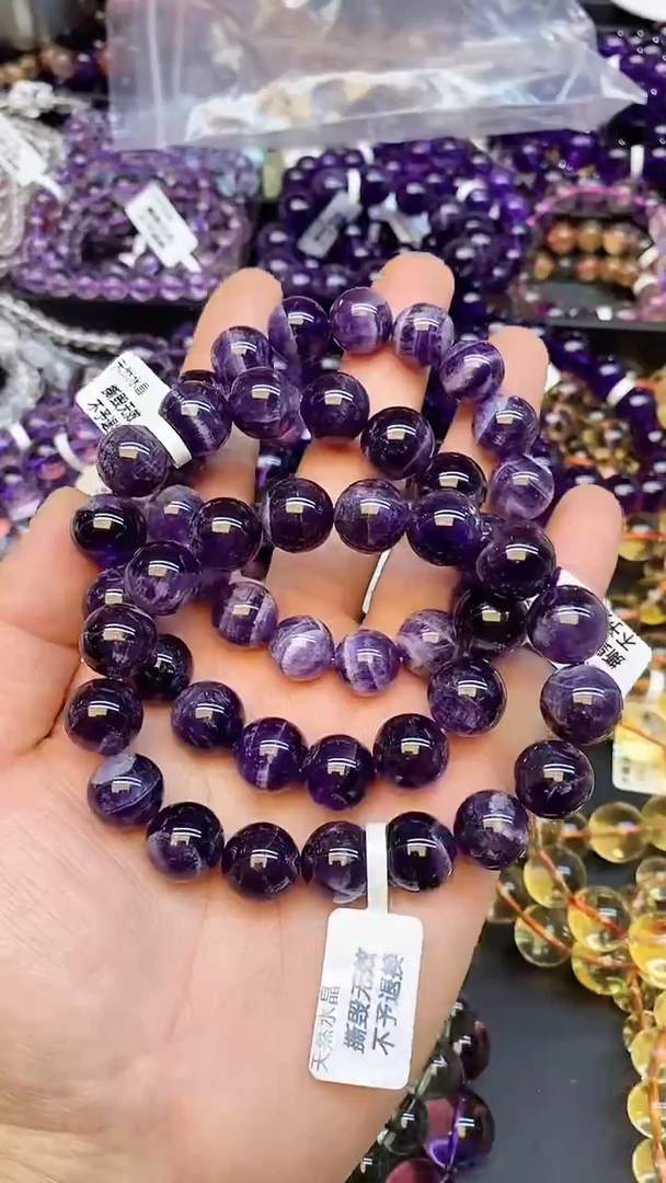 【闪购商品】水晶手链未镶嵌a71 梦幻紫12mm