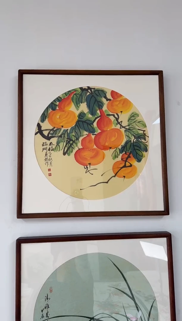 书法莫娟-五福临门-53*53绘画手绘同款