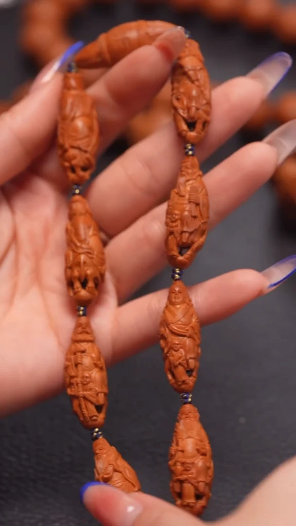 手串橄榄核1.3镂空骑兽八仙