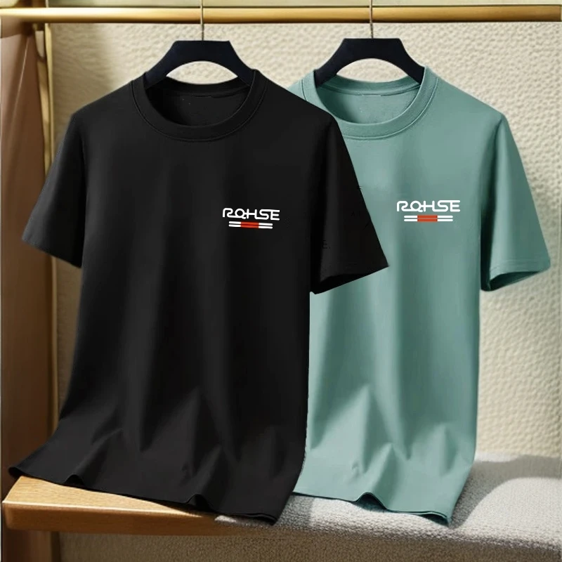 冰丝休闲百搭短袖t恤男士夏季宽松运动体恤新款凉感速干圆领上衣