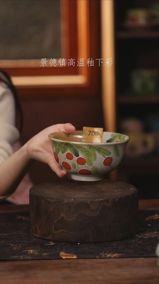 陶瓷景德镇高温釉下手绘陶瓷@L700@