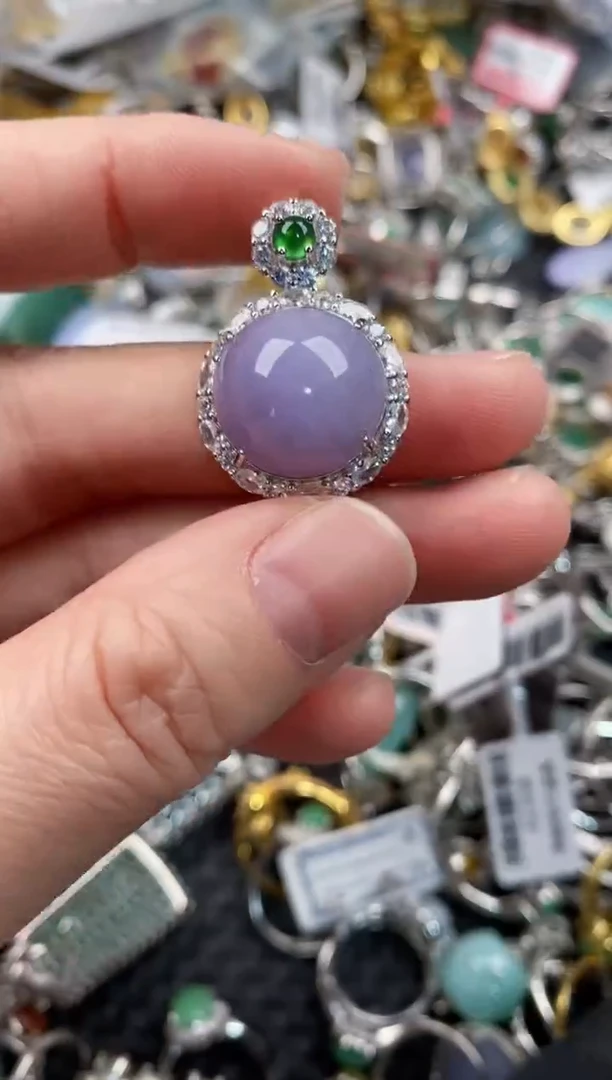 银S925镶嵌戒指翡翠111      4