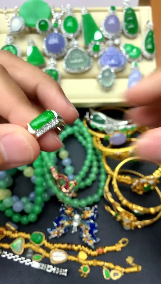 翡翠戒指18K金镶嵌554-中国好珍宝