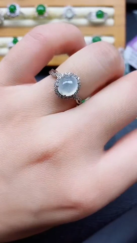 银S925镶嵌戒指翡翠1