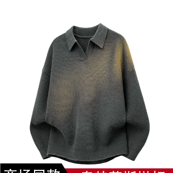 免烫针织衫休闲男士针织男士宽松粗针毛衣毛衣秋季