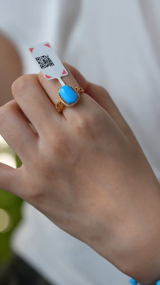 银S925镶嵌绿松石戒指秒拍号24