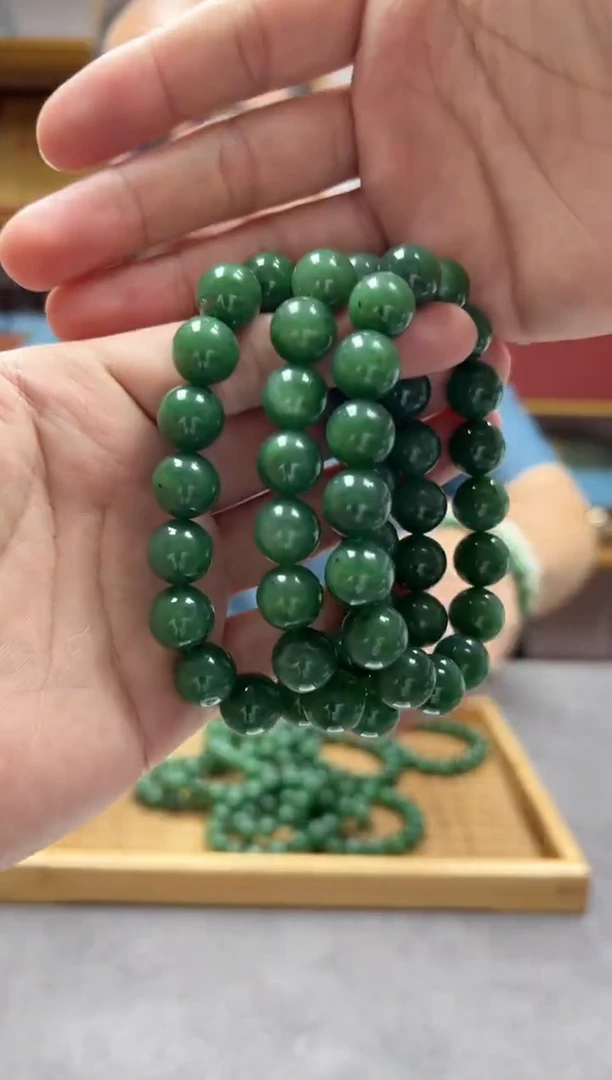 手链未镶嵌和田玉12俄老辣绿多样性发货·拍一发一