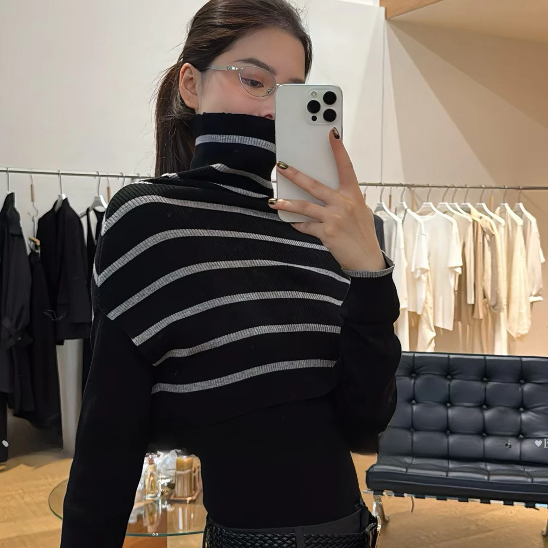 XiTang-1116-库 修身型百搭内搭领T恤长袖气质时尚包袖女