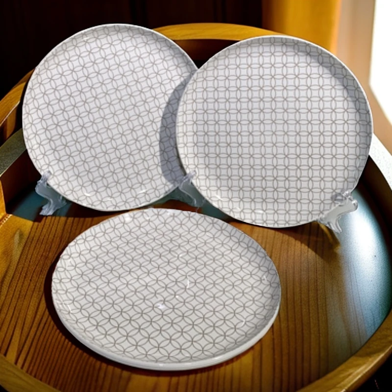 0015-餐具陶瓷3个大盘鸡盘子