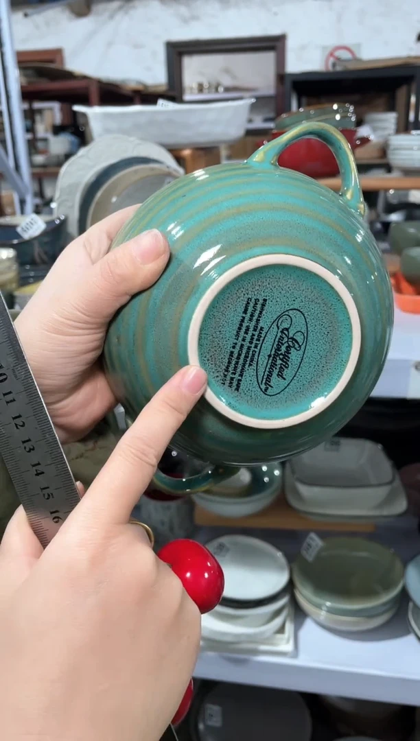 【闪购商品】碗微瑕（1个装）绿色俄罗斯双耳碗