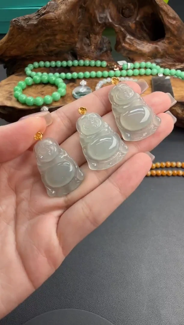 吊坠(不含链)18K金镶嵌翡翠翡翠饰品（多样性发货一件）-13