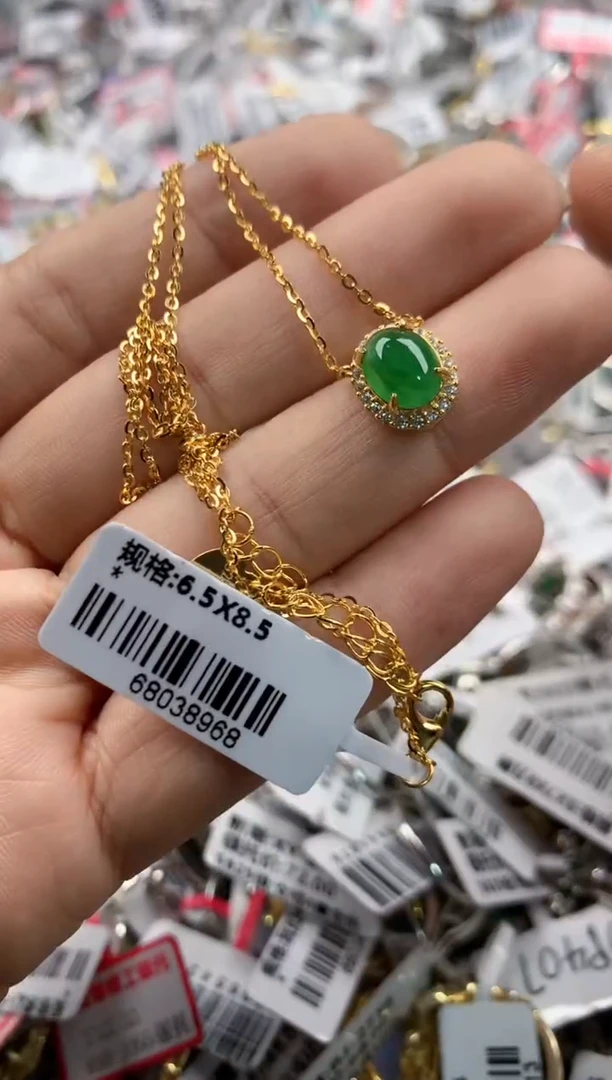 银S925镶嵌戒指翡翠333---8