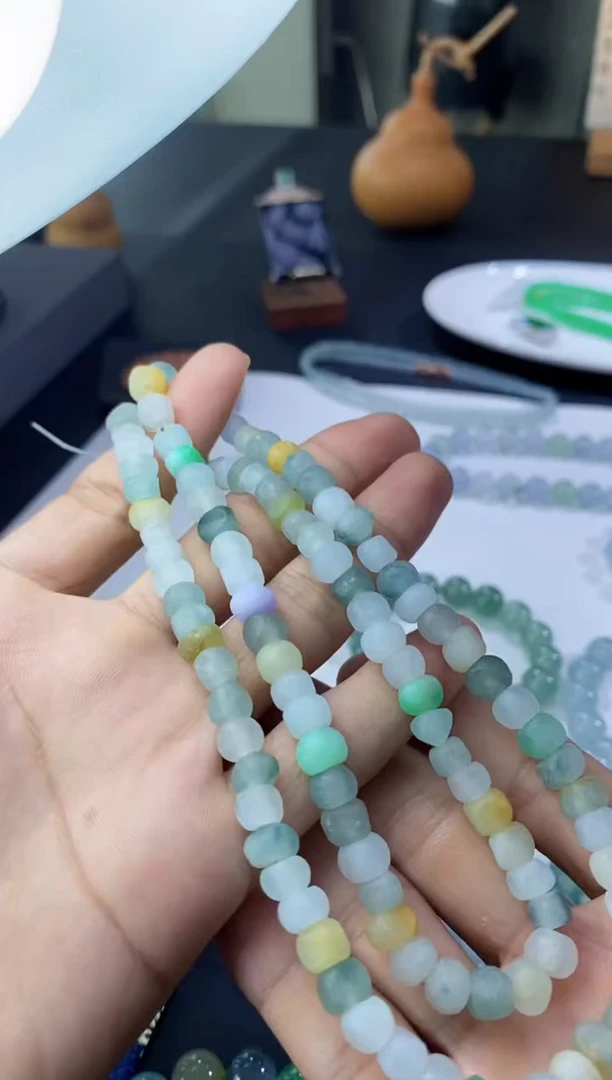 定制翡翠未镶嵌啊****头多宝珠链毛货