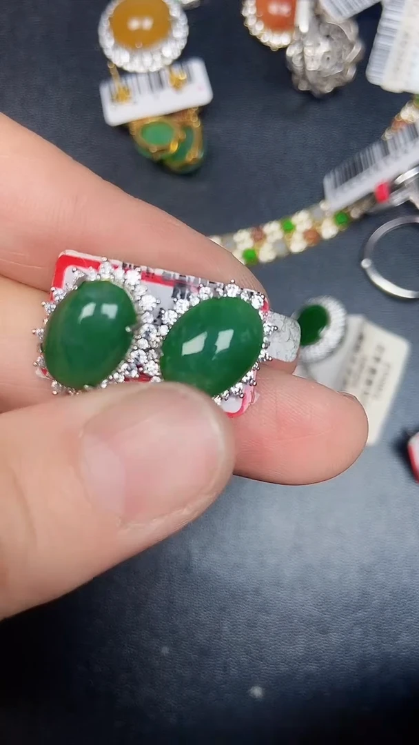 银S925镶嵌戒指翡翠1610