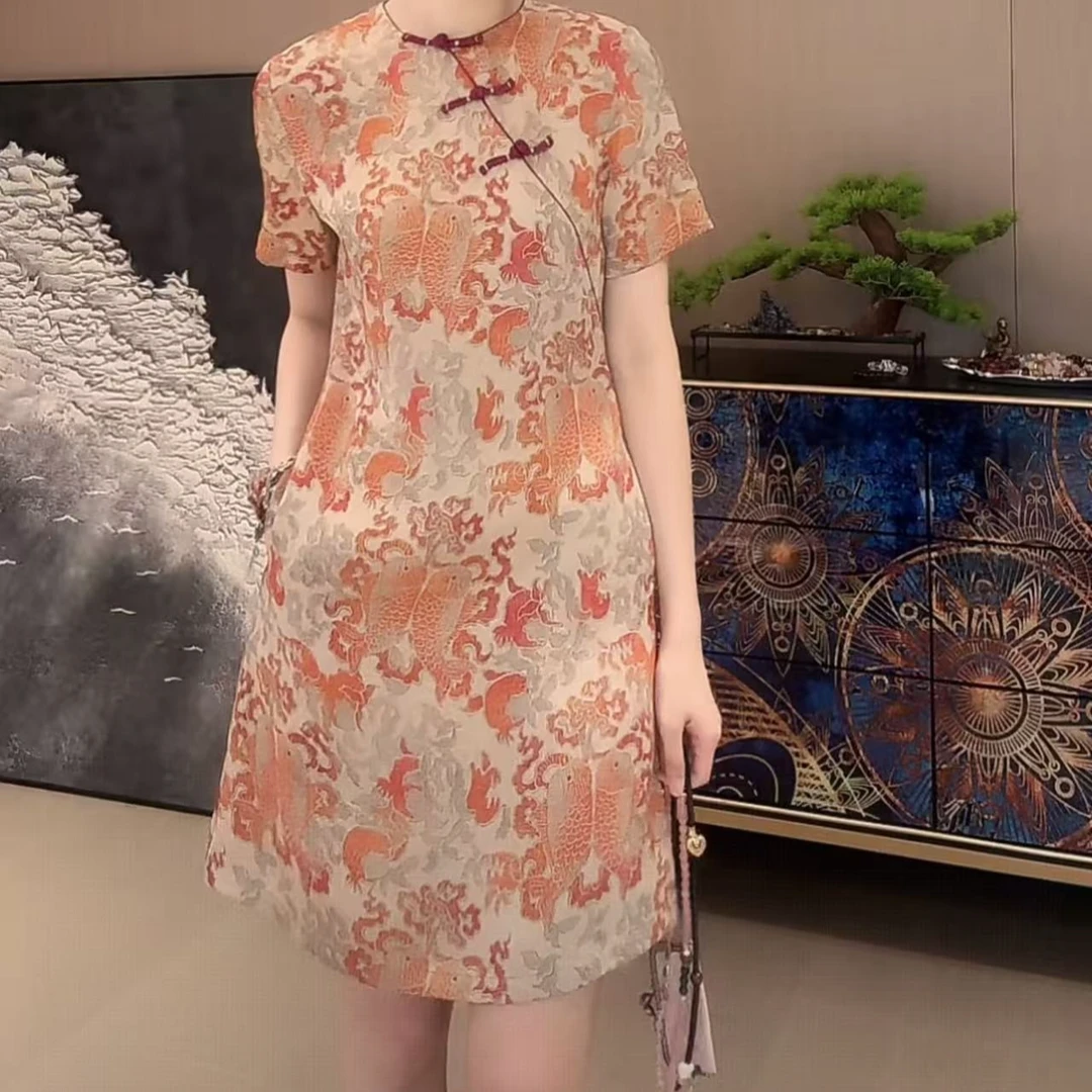 KK颜小新【静诗】新中式国风时尚气质宽松设计师日常夏季连衣裙