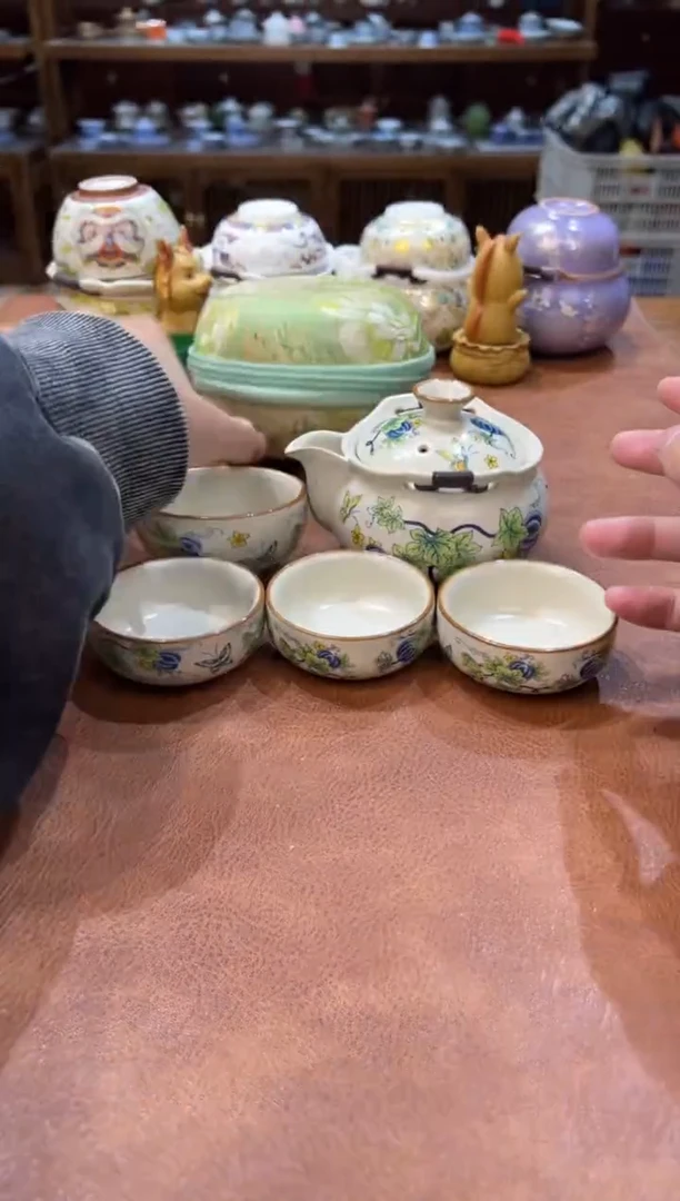 真的很便宜会开片的旅行茶具