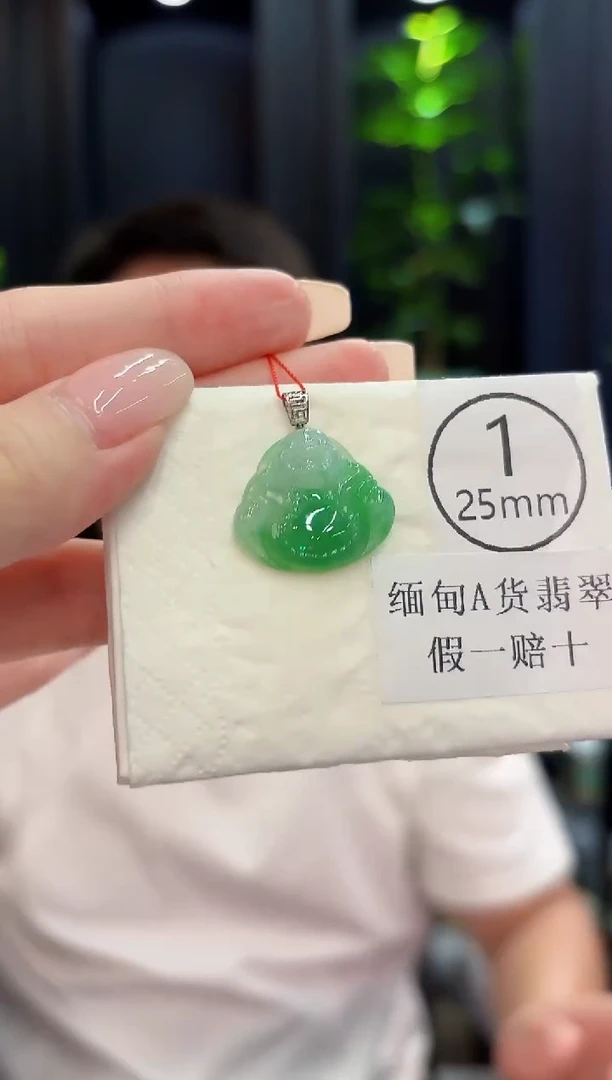 颈饰18K金镶嵌翡翠 缅料A货/支持复检/一件