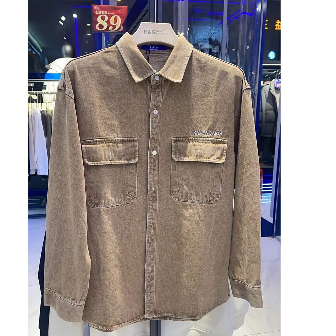 男版时尚秋冬衬衫长袖牛仔百搭潮流