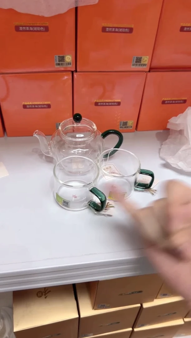 福容南瓜壶墨绿色 送禾器清简杯墨绿一对
