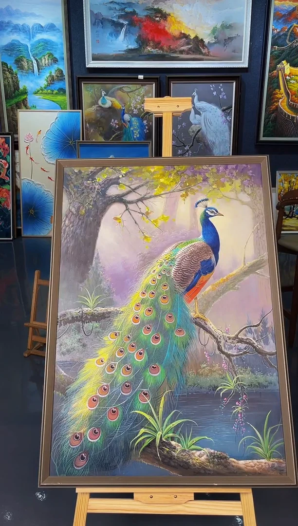 【闪购商品】油画70号 70*100 孔雀-手绘油画
