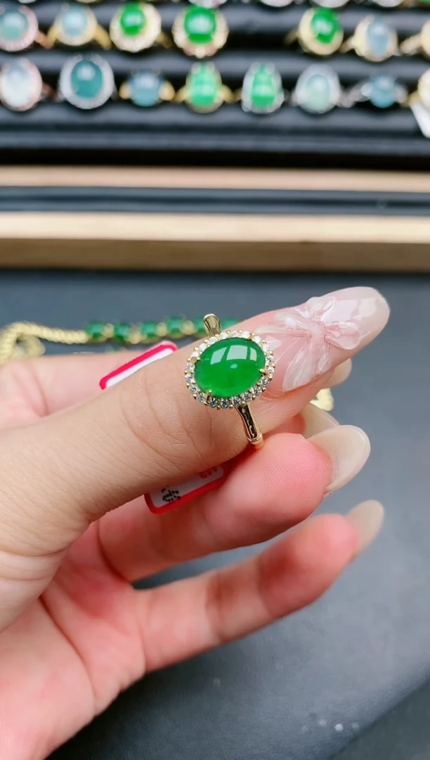 翡翠戒指银S925镶嵌11111
