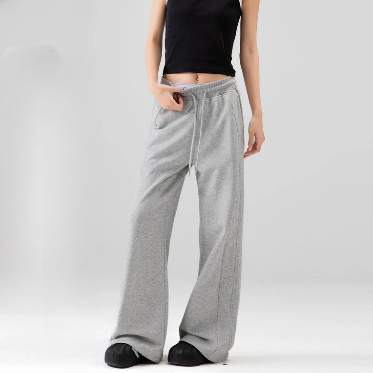 ICH MODE美式春季新款运动休闲裤卫裤针织高腰百搭2025年显瘦