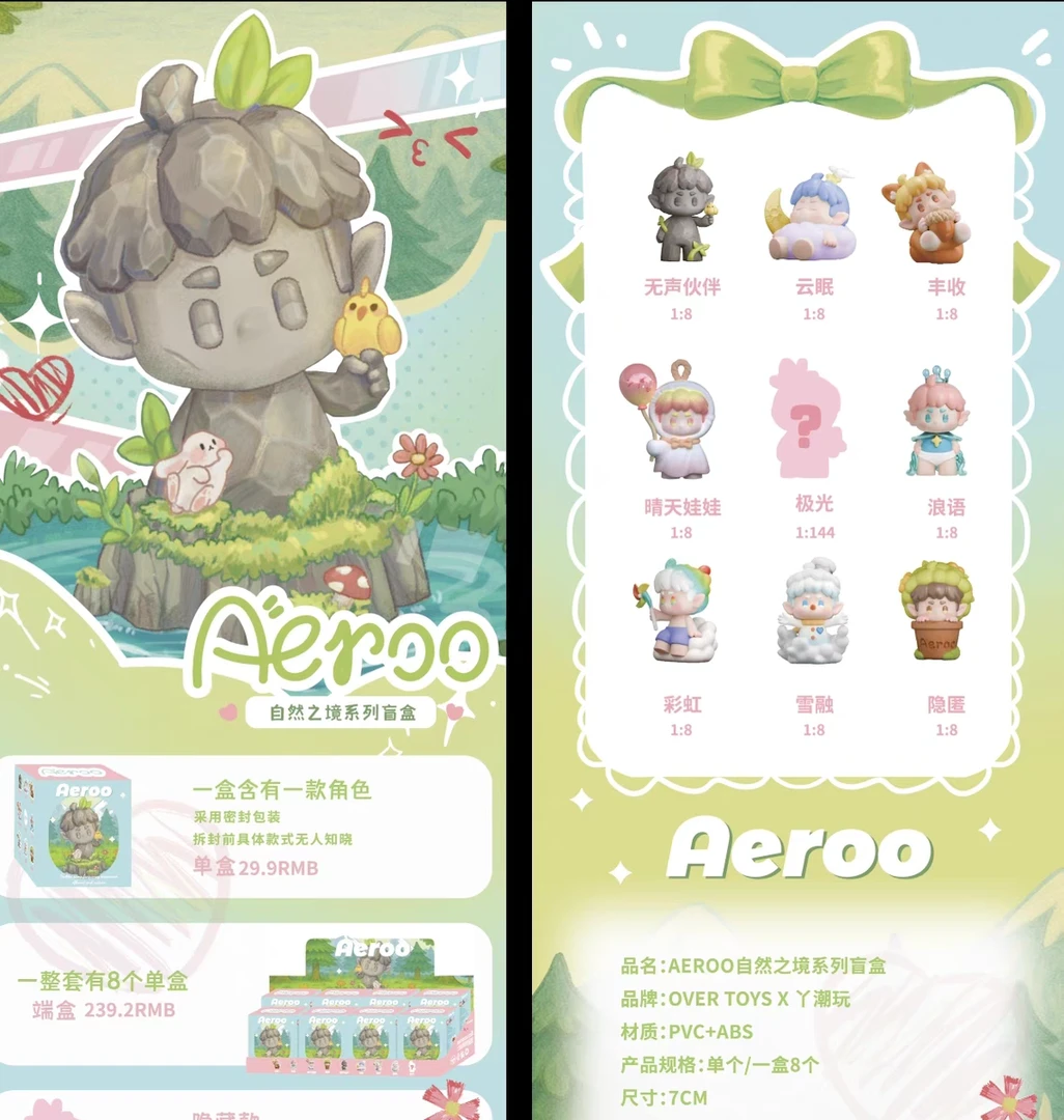 现货新款Aeroo自然之境mini盲盒潮玩带编号手办小摆件礼品公仔