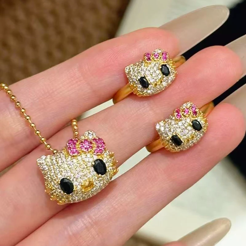 铜合金项链 满钻版KT项链戒指 · 轻奢高级感可爱甜美精致百搭首饰