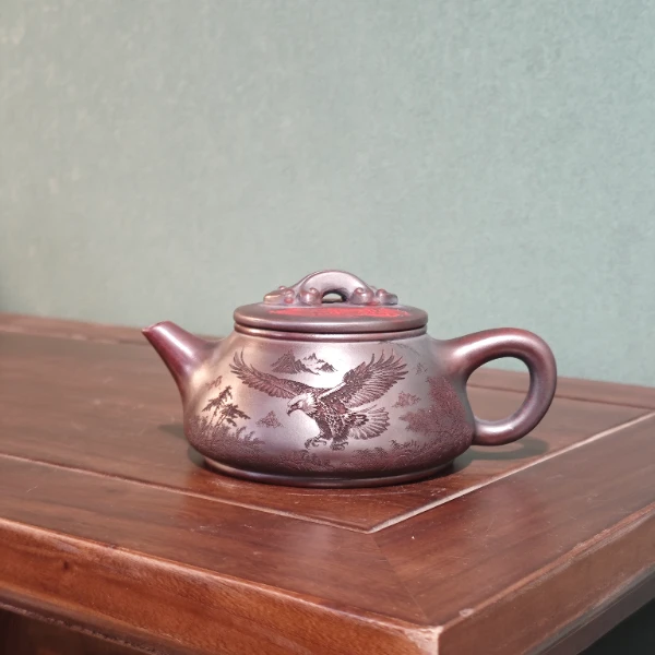 宜兴紫砂壶如意汉瓦