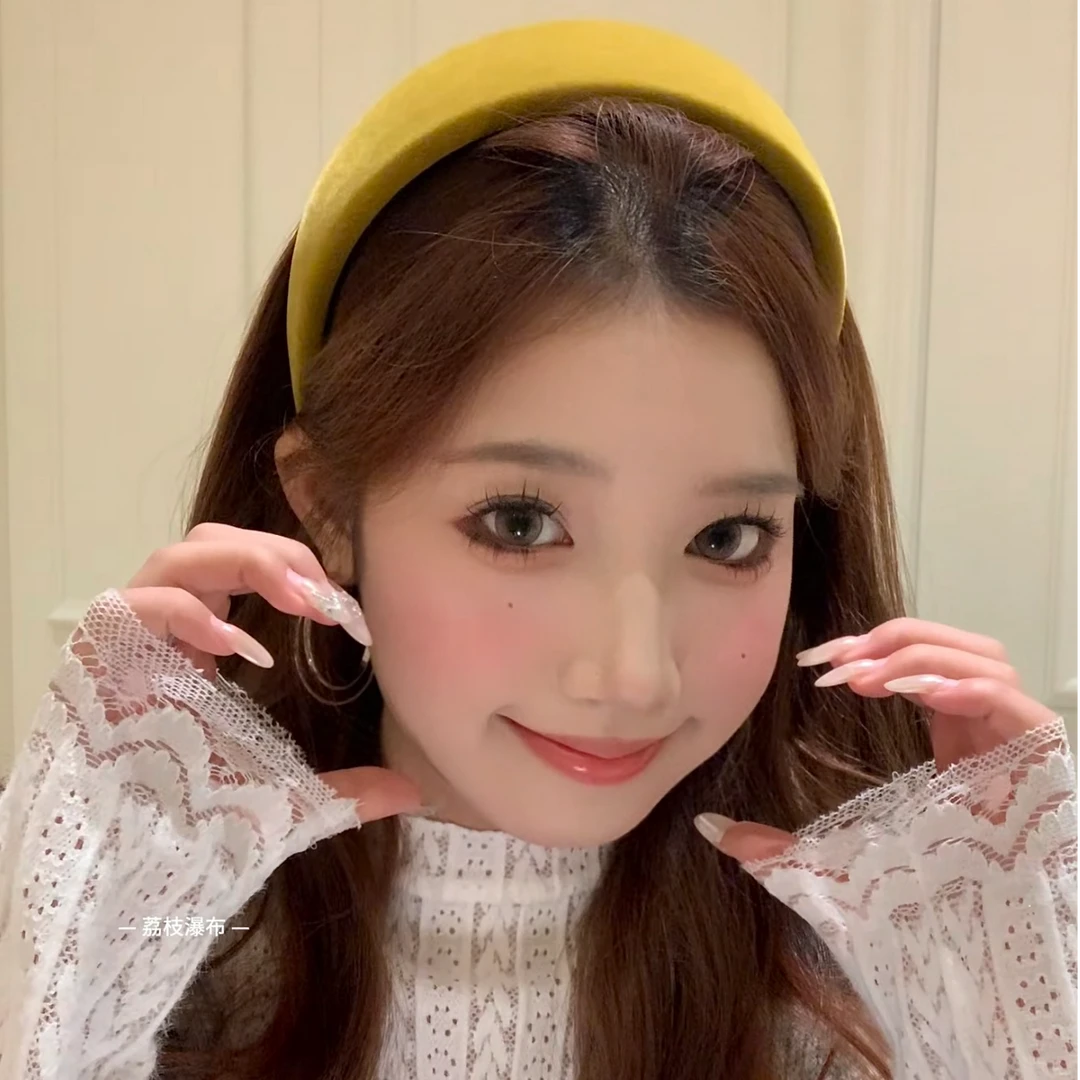 秋冬韩系丝绒宽边发箍女高颅顶头箍气质大气发饰日常外戴头饰发卡