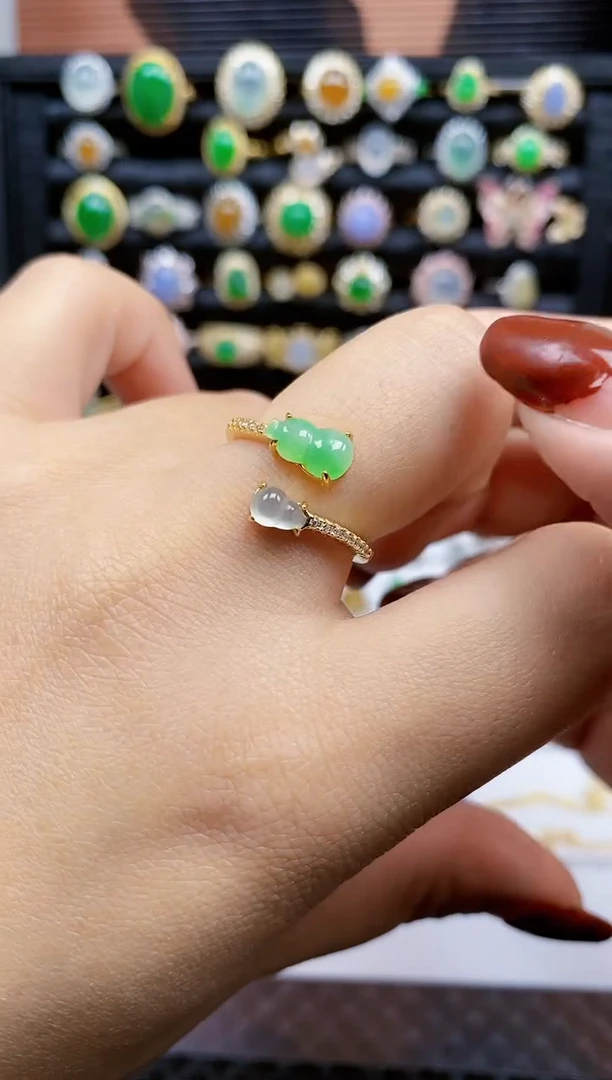 银S925镶嵌戒指翡翠196