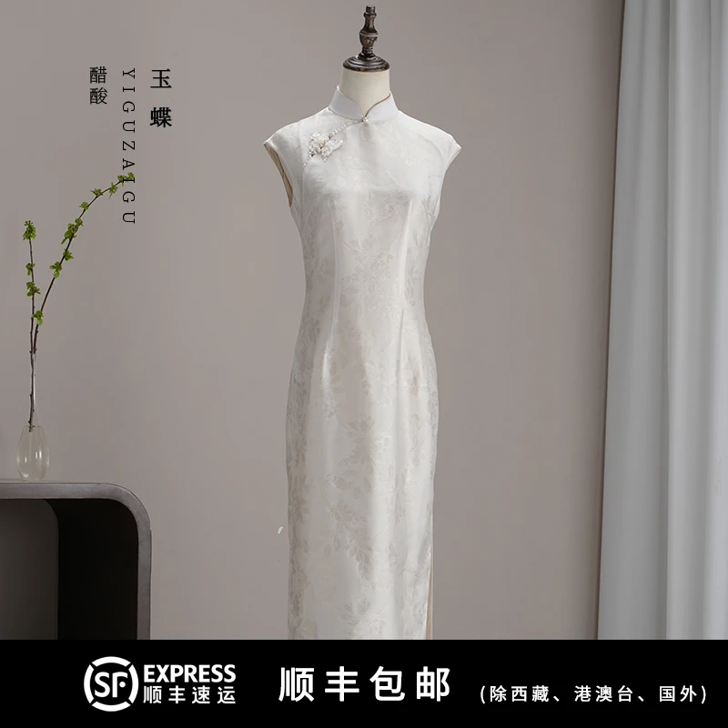 玉蝶一顾再顾旗袍裙子女款爆款2025新款日常年轻版新中式改良无袖
