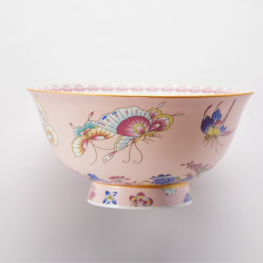 【繁华影蝶】景德镇珐琅彩中式高温瓷6英寸面碗