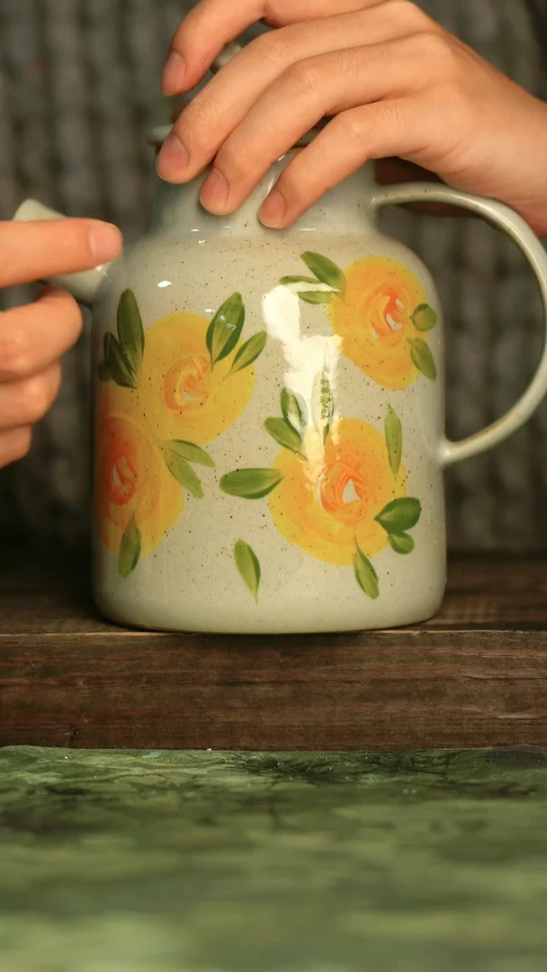 陶瓷青诗集手工手绘瓷器