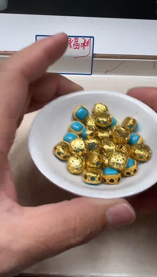 玛瑙/玉髓散珠合金M845 合琻 绿淞方蛋面 5个9.9元