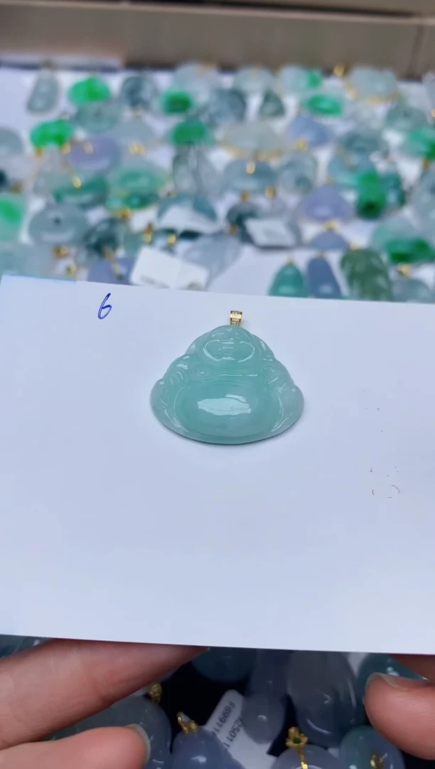 【闪购商品】翡翠颈饰18K金镶嵌天然翡翠A货   6